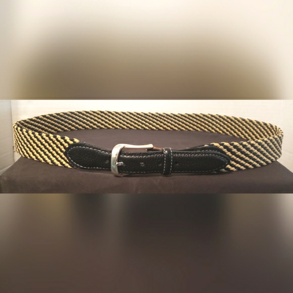 Martin Dingman Men's Black And Tan Woven Belt Size 38